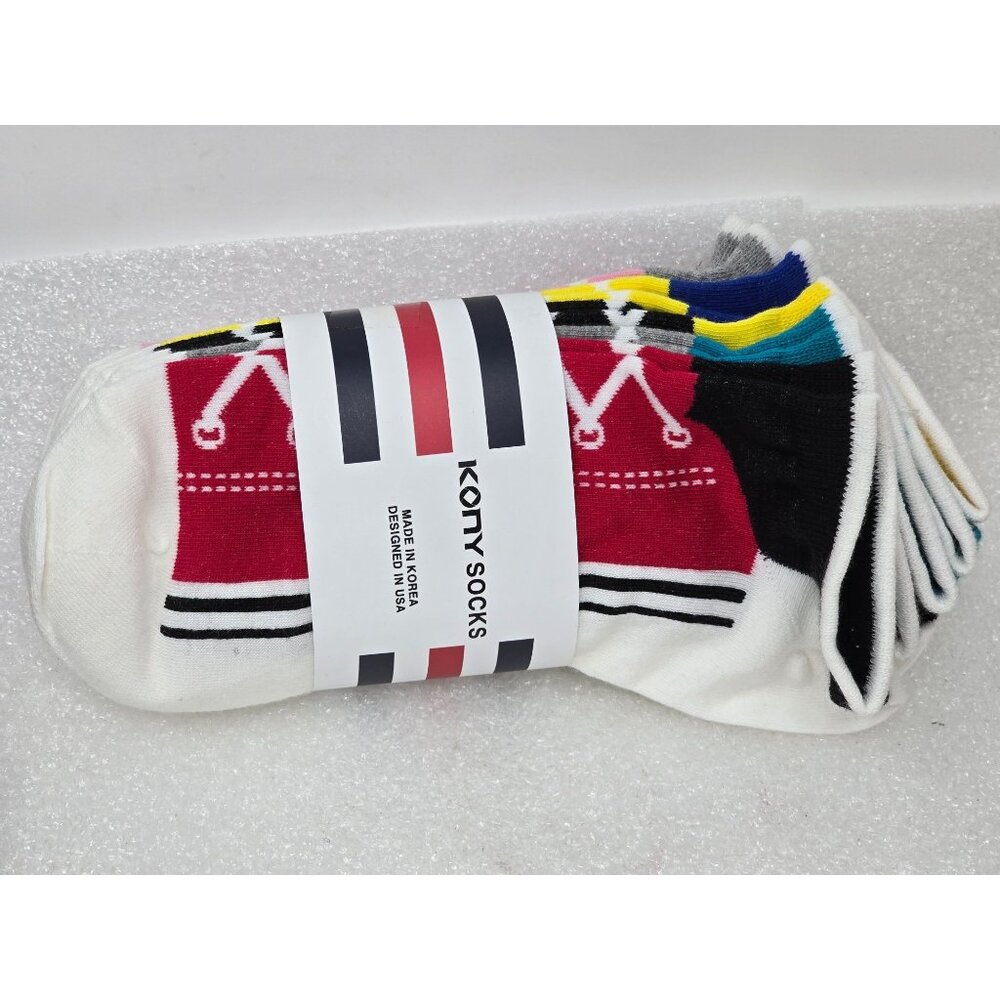 Kony Womens 5 Pack Lightweight Cotton Novelty Low Cut Socks Cool Sneaker Design